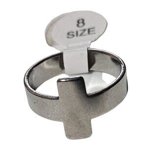 Stainless Steel Cross Ring Band Size 8 Spiritual Religious Fashion Jewelry